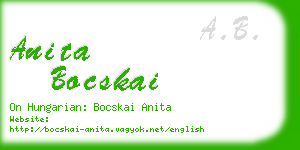 anita bocskai business card